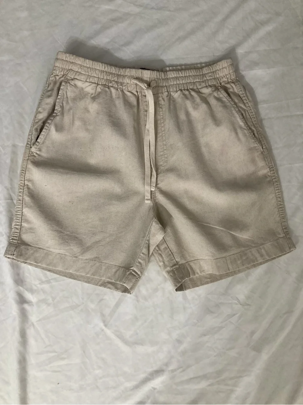 J. Crew Cream Drawstring Athletic Shorts